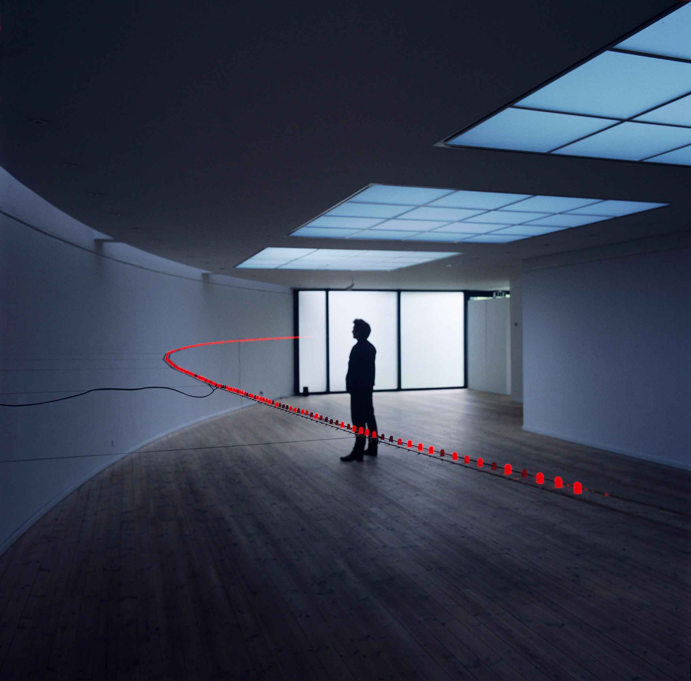 LED Installation: total of artwork with silhouette of person