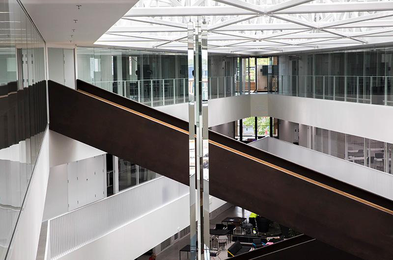 View from top floor on how artwork is attached to ceiling