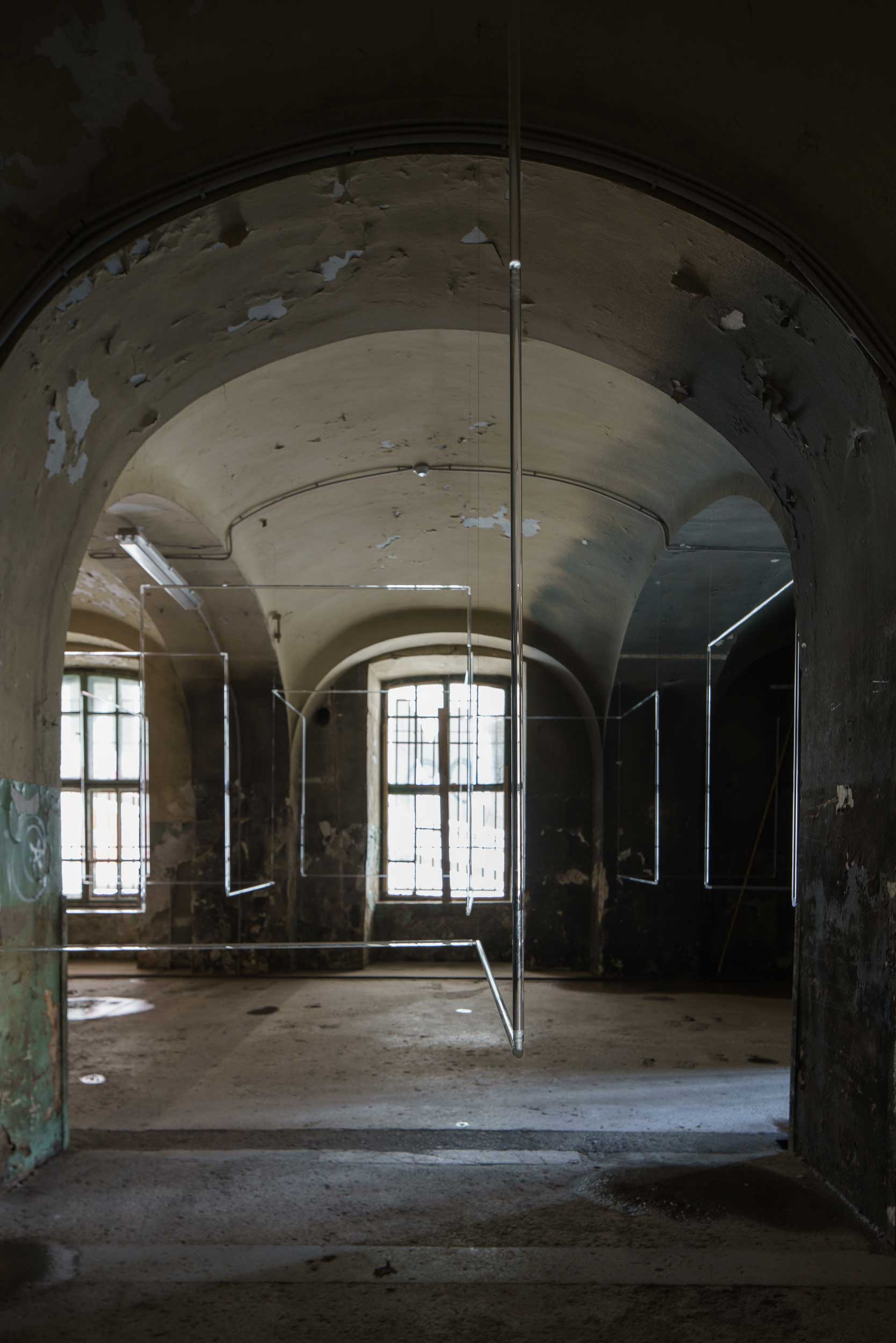 Imminence: view on installation through vaulted arch