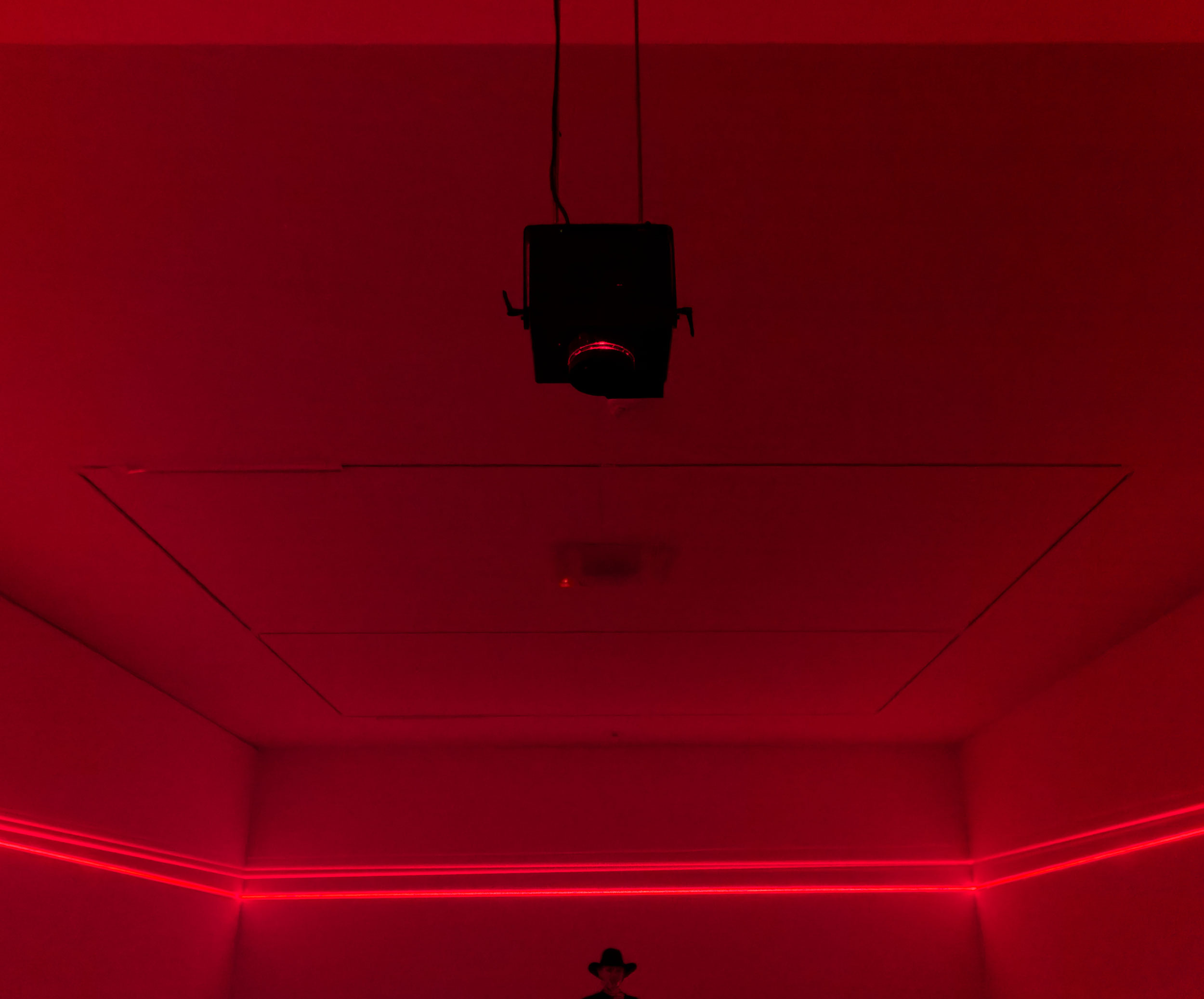 Scattered Horizon; projector hanging from ceiling